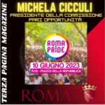 con la Presidente della Commissione Pari Opportunità Michela Cicculi -Roma Pride, Presidenti commissioni Pari Opportunità: sabato in piazza per la Queeresistenzacon la Presidente della Commissione Pari Opportunità Michela Cicculi –
